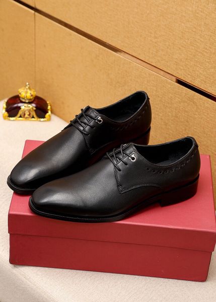 

2023 mens dress shoes genuine leather fashion casual business loafers male brand designer lace up office party flats size 38-45, Black