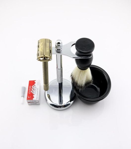 

weishi butterfly safety razor long handle silvery gun color bronze doublesided safety razor 1 setlot new7719488