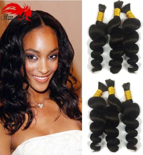 

human hair for micro braids bulk hair no weft brazilian virgin loose wave human remyn hair braiding3499502, Black