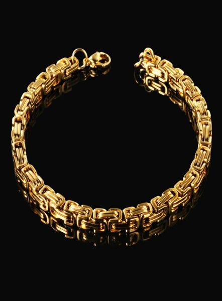 

fashion trend luxury mens bracelets stainless steel gold color personality mens charm bracelet jewelry gift whole5277982, Golden;silver