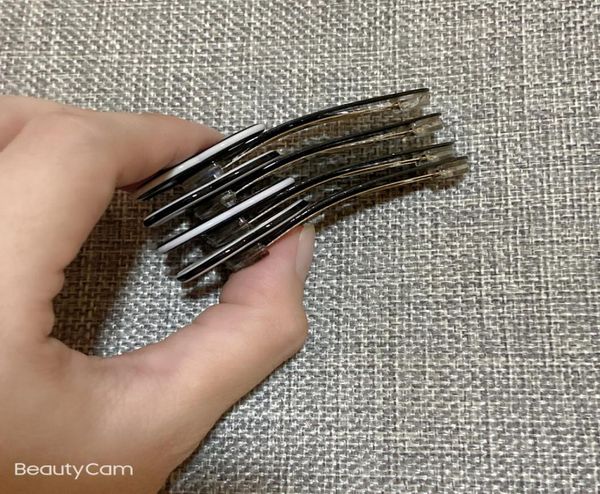 

6x2cm fashion black and white acrylic hair clips side clip hairpins for ladies favorite headdress jewelry accessories party gifts9001350, Golden;silver
