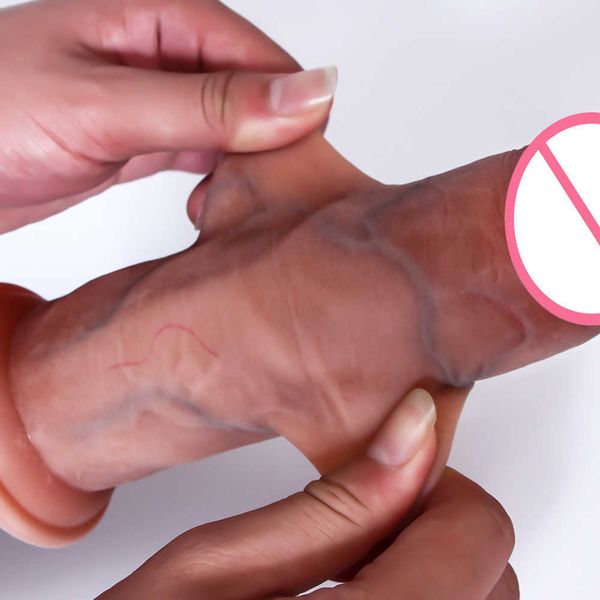 

double skinned women's manual silicone artificial stick for adults