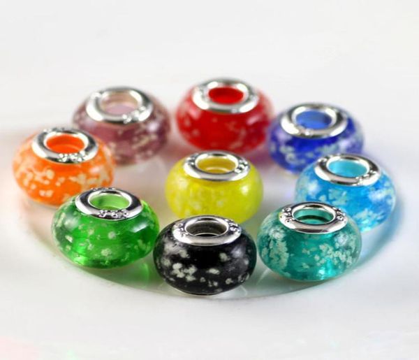 

snowflake series murano glass charm bead 925 silver plated fashion women jewelry european style for pandora bracelet bangle2350721, Bronze;silver
