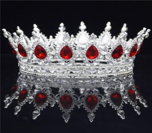 

crystal vintage royal queen king tiaras and crowns menwomen pageant prom diadem ornaments wedding hair jewelry accessories y200729851357, White;golden