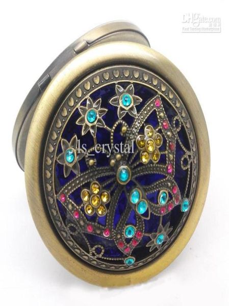 

dia 7015mm classic mosaic flower round mirror cinnamon pocket compact mirror twoside women makeup tools wedding gift favors 5pcs4700518
