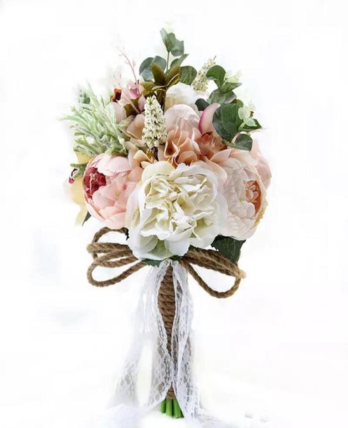 

elegant artificial bridal bouquets bride holding brooch handmade flowers rhinestone rose wedding supplies in stock engagement de n8621682