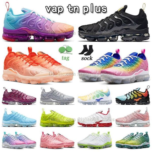 

new pattern running shoes vapour max tn plus triple black orange gradient multi men women sneaker atlanta cherry white volt ice blue tennis