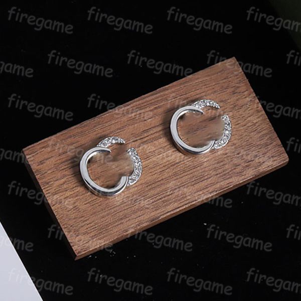 

wedding diamond earring stainless silver earring simple retro temperament women jewelry engagement stud, Golden;silver