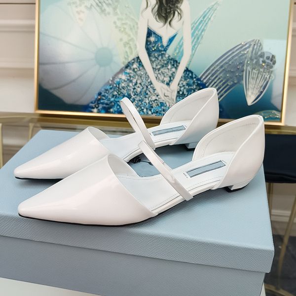 

flat bottomed womens shoes with a straight line strap 2023 summer luxury designer pointed toe single shoe temperament high end low heel wome, Black