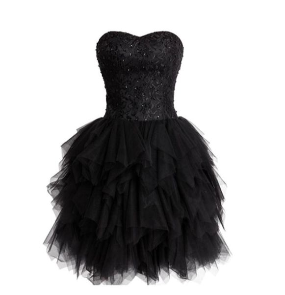 

gorgeous sweet 16 dress black homecoming dresses beaded sequins lace ruffled puffy skirt laceup corset back strapless sweethe8298418, Blue;pink