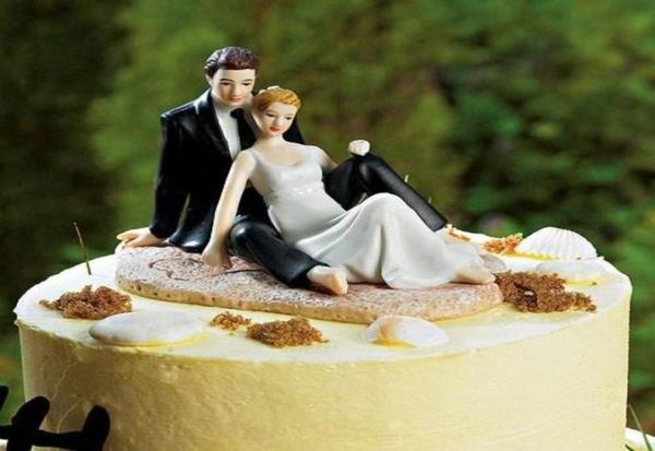 

romantic couple figurine lounging on beach wedding bride groom cake er wedding cake decorations wedding supplies unique chea946256276
