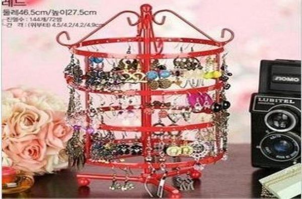 

whole144 holes four rotating earrings jewelry display rack holder stand ht22727453, Black