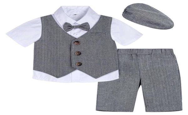 

baby boys wedding outfit kids christening formal suit set little gentleman birthday party clothes toddler tuxedo costume x08028646426, White
