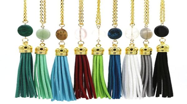 

9 colors boheimian style womens 69cm long chain necklace silver gold natural stone tassel necklace jewelry gifts for women girls1645670