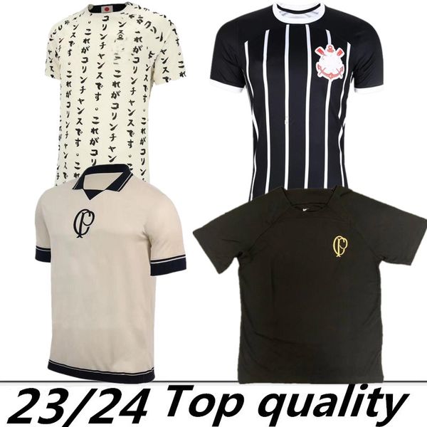 

2023 2024 paulinho soccer jerseys corinthian fourth kit yuri alberto gustavo giuliano guedes r.augusto fagner football 23 24 corinth men wom, Black;yellow