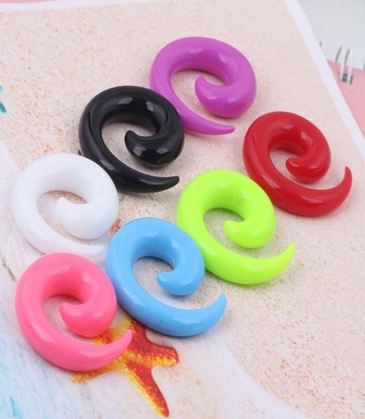 

sprial tunnel body jewelry wholes 100pcs mix size mix color piercing sprial ear plug ear expander1121059, Silver