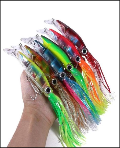 

baits lures fishing sports outdoors 6pcs hard lure fish bait 40g 6 color squid high carbon steel hook ocs crank for artificial2940663