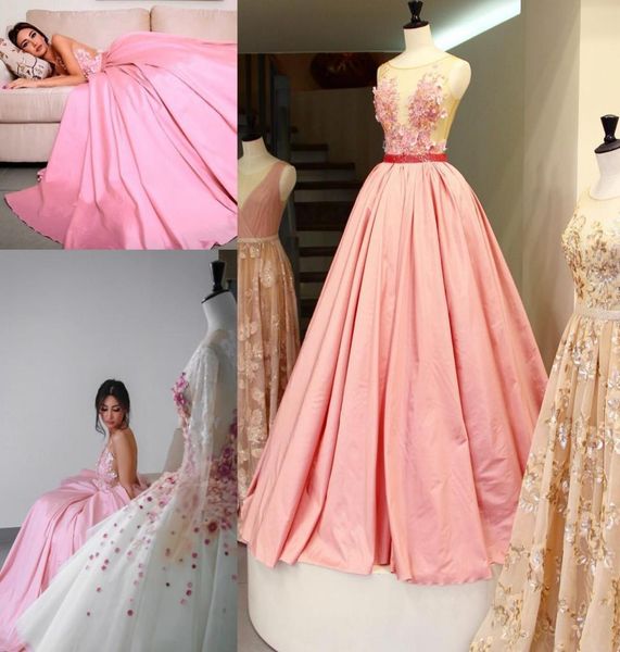 

real image long evening dresses jewel neck sleeveless backless lace prom gowns 3dfloral appliques floor length crystal formal par5582406, Black;red