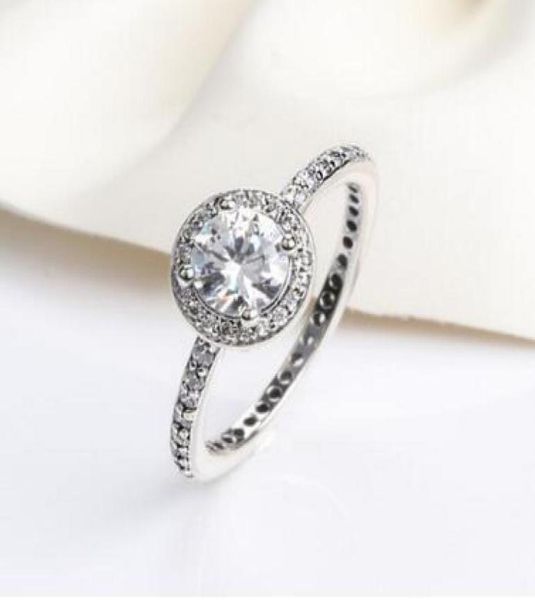 

real 925 sterling silver cz diamond rings with logo fit pandora style wedding ring jewelry for women 12pcslot you can mixed size7652638