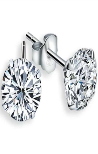 

925 sterling silver fashion jewelry romantic charms ethnic wedding vintage crystal 4 claw stud earrings9240054, Golden;silver