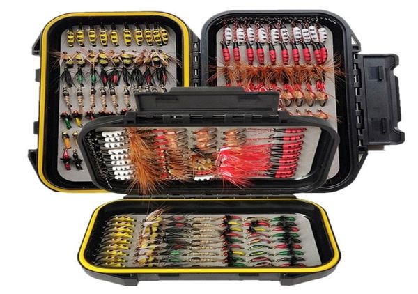 

24117pcs fly fishing flies assortment waterproof box drywet nymphs streamer trout bass lure 2202217328173