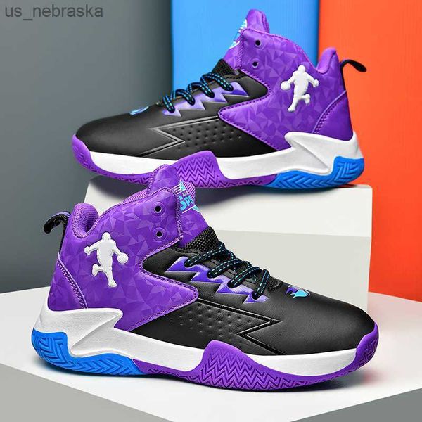 

athletic outdoor purple children brand sneakers selling antislip kids professional training shoes breathable mesh boys basketball shoes l230, Black