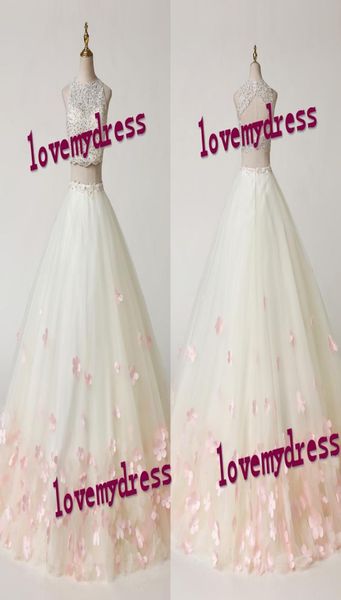 

pink ivory new quinceanera dresses sweet 16 girls 2023 hand made flowers pearls beads lace applique bateau keyhole back prom dress6546064, Blue;red
