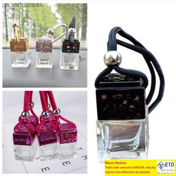 

car air freshener car perfume bottle cube car hanging rearview ornament air freshener for essential oils diffuser fragrance empty glass bott