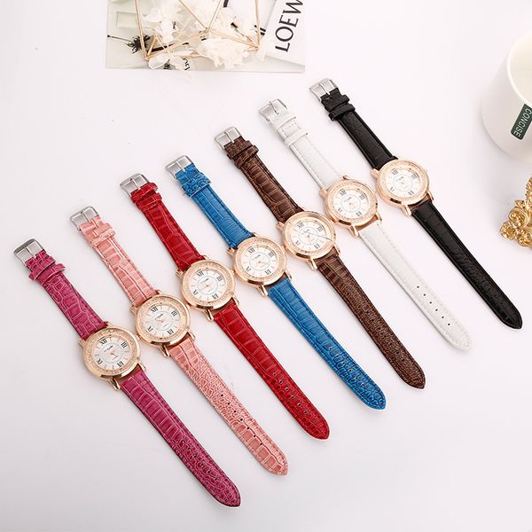 

designer queen watch women's watch minimalist style quartz student belt women's watch gift, Slivery;brown