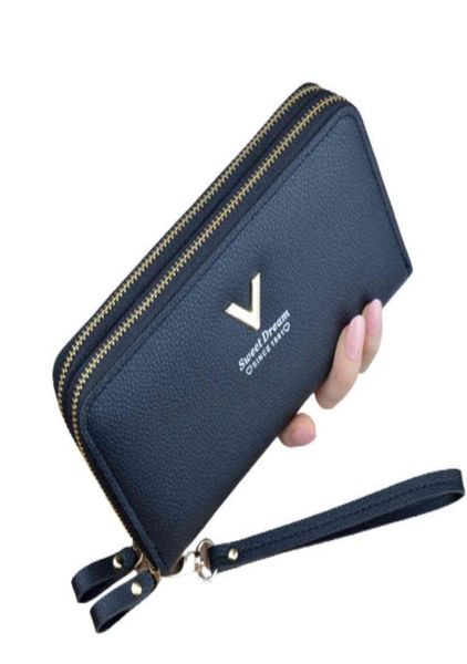 

wallets women039s wallet fashion v ladies mobile phone bag long ladies new clutch star double zipper hand strap multiple color 7626232, Red;black