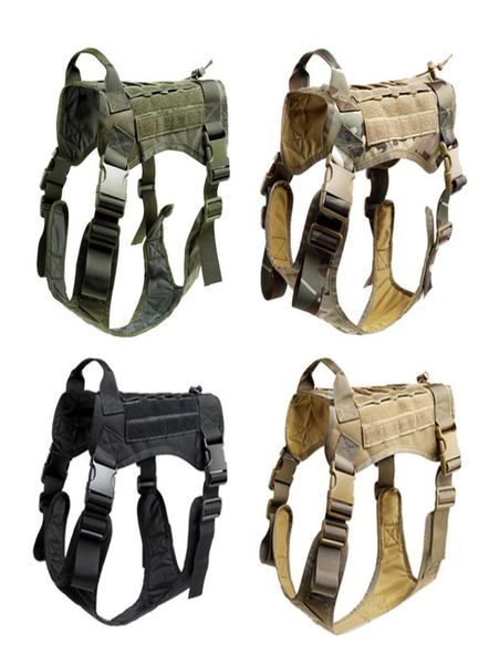 

1000d nylon tactical service dog modular harness k9 working cannie hunting molle vest with no pull front clip law3277530, Camo