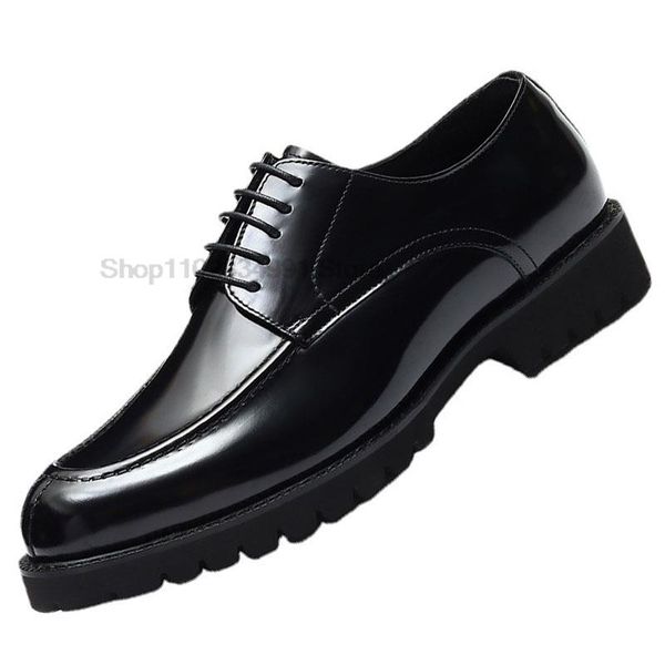 

classic derby lace up dress shoes for men genuine leather handmade round head luxury italian mens wedding formal oxford shoes, Black