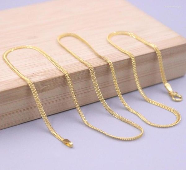 

chains real pure 18k yellow gold chain double miami cuban curb link necklace 23g 165inch2546596, Silver