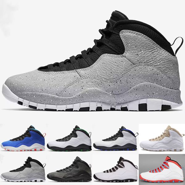 

jumpman 10 10s basketball shoes men sneaker black white westbrook cement chicago drake huarache light orlando seattle steel grey mens traine