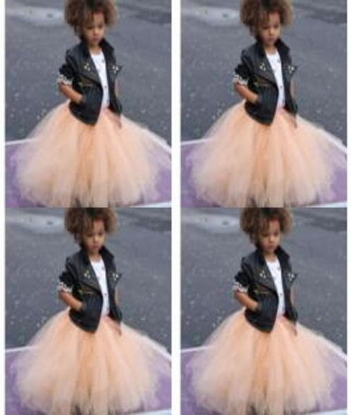 

tutu tulle skirts kids formal dress ankle length flower girls gowns only skirts bust communion wear1604886, White;blue