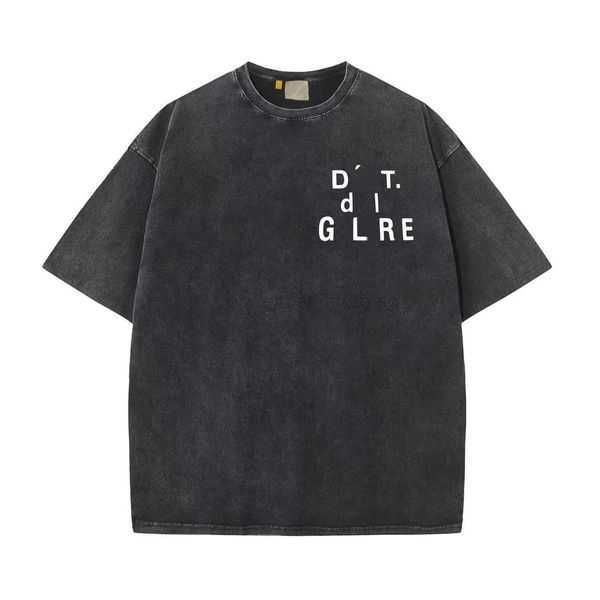 

t-shirts men designer white t shirt casual fashion loose short t-shirt men women street clothes dept short painted letter printing washed ol, White;black