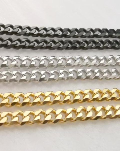 

lot 5meter in bulk 5mm blacksilver gold stainless steel curb link chain findings jewelry marking diy necklace bracelet9280836, Silver