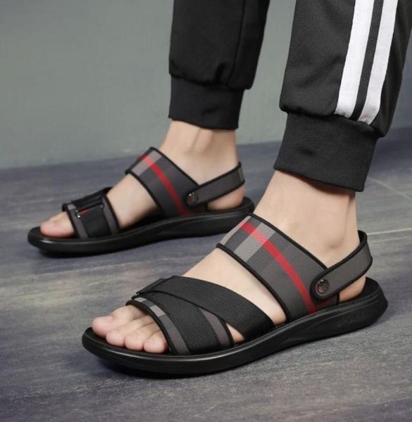 

men039s sandals summer fashion personality youth outdoor comfortable soft soles foot massage beach slippers size 39462608503, Black