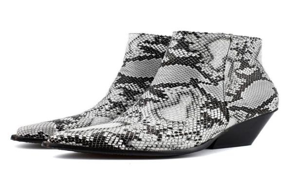 

whole shoes woman boots snake ankle boots spike heels women shoes autumn winter boots inner zip ladies booties large size 344585887081761, Black