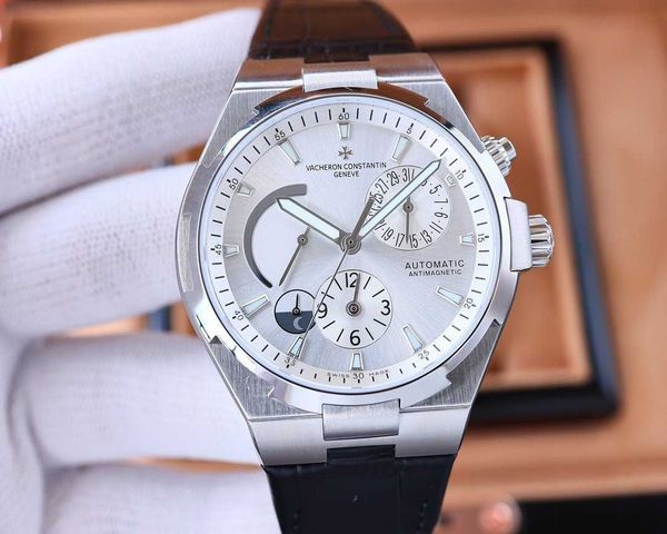 

men's luminous chronograph wrist watches v c 4500v 42mm*13.5mm seaovers 1222sc luxu highest quality iced out bezel amazing gift for man, Slivery;brown