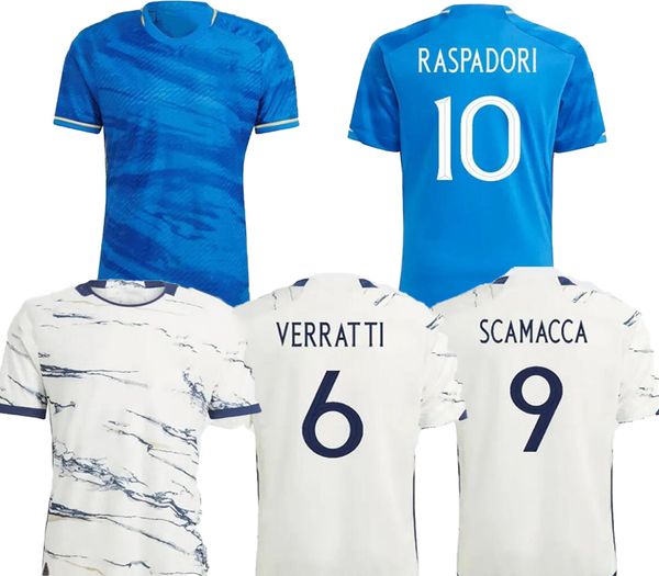 

italys soccer jerseys 22-23 italian thai quality jersey 10 raspadori 9 scamacca 8 jorginho 7 frattesi 18 barella 14 chiesa customized number, Black;yellow