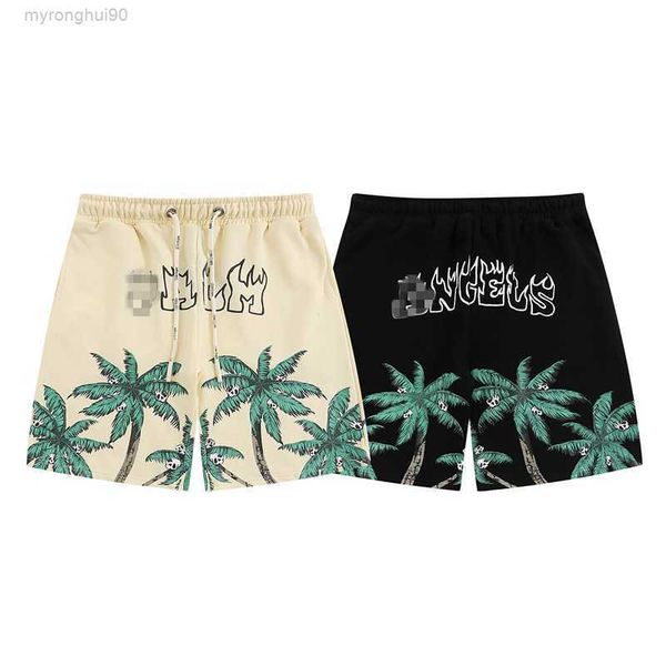 

23 trendy palm tree skeleton flame printed shorts for men and beach pants ag54, White;black