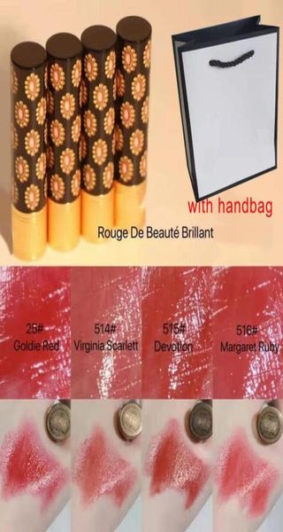 

brand lipstick makeup beauty glow care lip colour with handbag rouge de beaute brillant 4 colors86229879240127