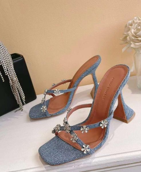 

sandals muaddi amina mules shoes women satin high heel shoes dress shoe women 's real silk crystal embellished strap slippers rhineston, Black