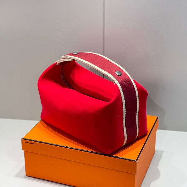 

10a mirror quality designer bags handbag women lunch box bag 21cm 25cm trousse canvas material luxury fashion lady cosmetic bag ing, Black;red