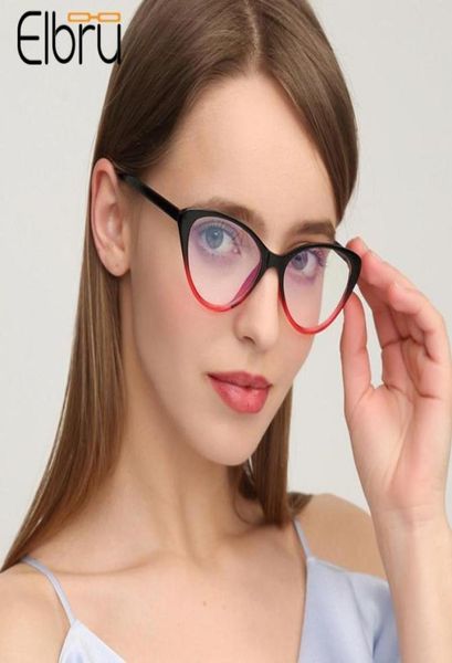 

fashion sunglasses frames elbru vintage cat eye glasses frame men women optical eyewear ultralight student plain spectacles for ma7743133, Black