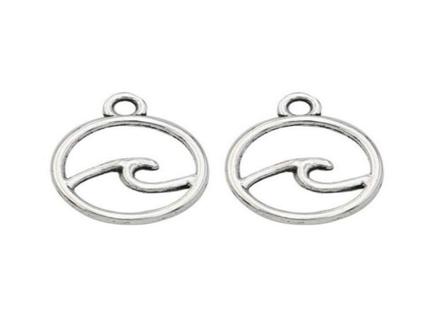 

mic 200pcslot tibetan silver wave charms pendant for jewelry making diy 20x23mm7905791, Bronze;silver