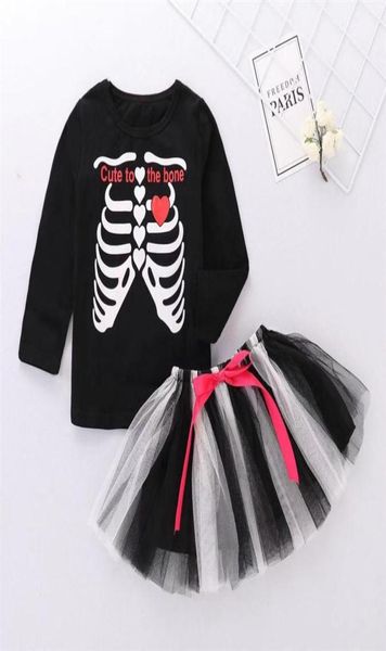 

kids halloween costume girls039 outfit set tee lace tutu skirt funky punky bones halloween dress for girls314o8700565, Blue