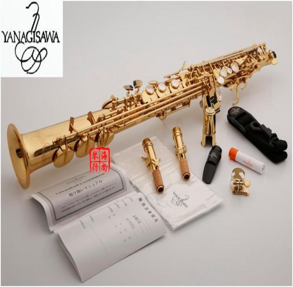 

professional japan yanagisawa sw010 bb split soprano saxophone gold lacquer sax musical instruments with case3665676
