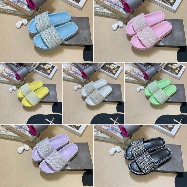 

2023fashion designer lady slippers womens woman outdoor indoor slides shoes l bath sandal ladies beach sandal size35-40, Black